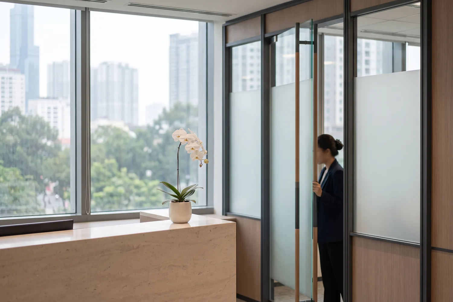 A welcoming office threshold in Ho Chi Minh City, the start of a conversation