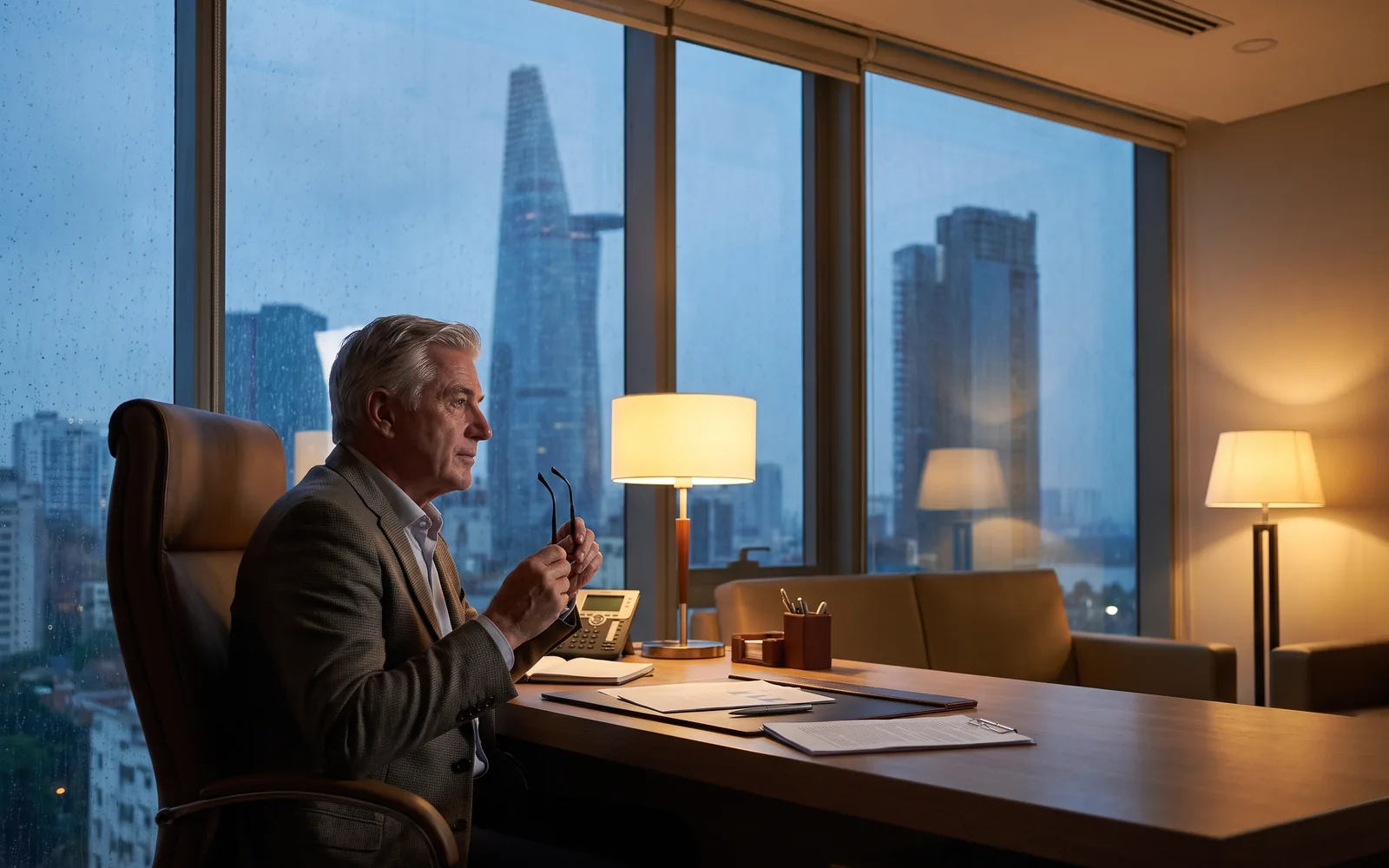 A senior executive at work in Ho Chi Minh City